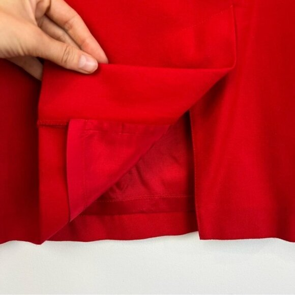 Vintage King Street 70s 80s 100% wool Mini Skirt Red, Size 12 with Pockets - Picture 5 of 13